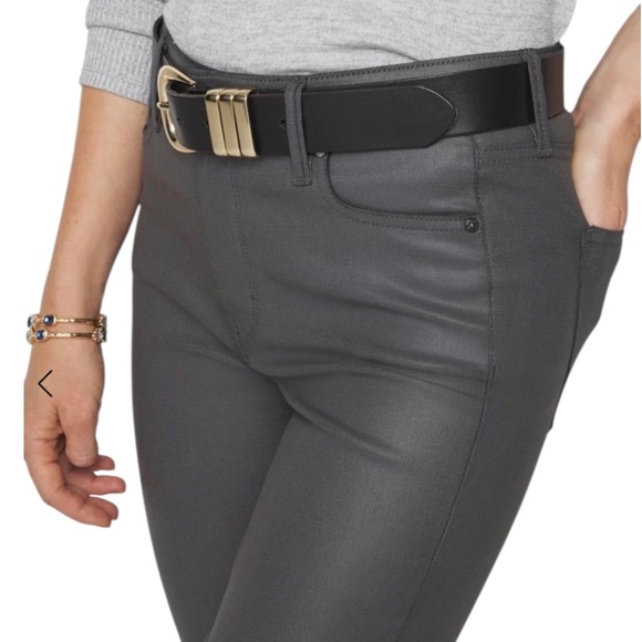 WHBM High-Rise Coated Slim Boot Jeans size 14 R NWT - Picture 4 of 11